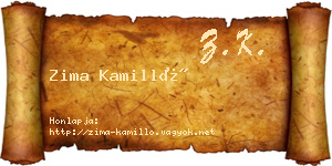 Zima Kamilló névjegykártya